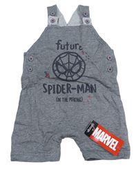 Šedé melírované teplákové laclové kraťasy se Spidermanem George