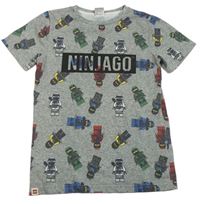 Šedé melírované tričko - Lego Ninjago Tu