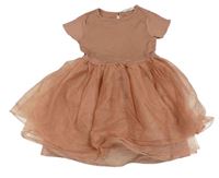 Starorůžové šaty s tylovou sukní H&M