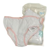 9x bílé kalhotky s barevným lemem Primark