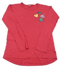 Fuchsiové triko s obrázky 