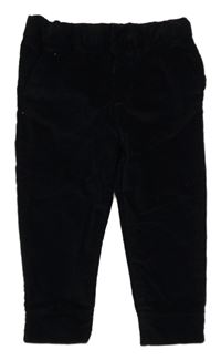 Černé sametové společenské kalhoty Zara