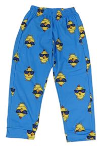 Modré tepláky s ptáčky 