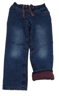 Tmavomodré podšité rifle s úpletovým pasem Lupilu