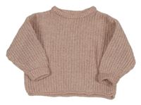 Světlerůžový melírovaný svetr Zara