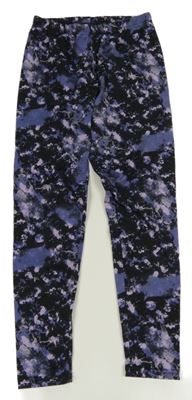 Černo-fialové vzorované legíny Y.F.K.