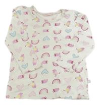 Smetanové triko s duhami Liegelind