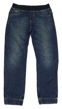 Tmavomodré rifle s úpletový pasem 