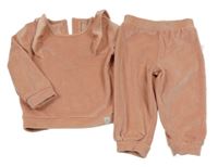 2set - Růžová plyšová mikina s volánky + kalhoty 