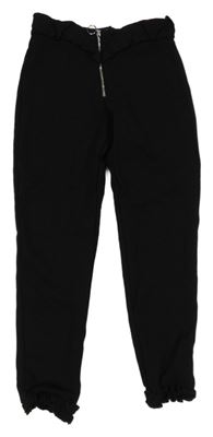 Černé tregíny se zipem a volánky River Island