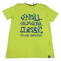 Neonově žluté tričko s nápisem O´neill