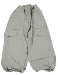 Světlešedé paper bag kalhoty s kapsou ZARA