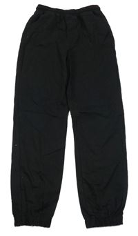 Černé plátěné cuff kalhoty 