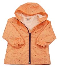 Korálová šusťáková jarní bunda s šípy a kapucí Quechua