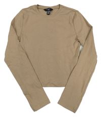 Hnědé crop triko New Look