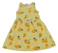 Žluté bavlněné šaty s citrusy H&M