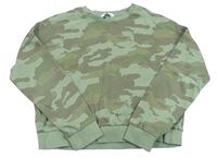 Khaki army crop mikina H&M