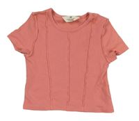 Růžové žebrované crop tričko zn. H&M