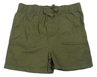 Khaki plátěné kraťasy 