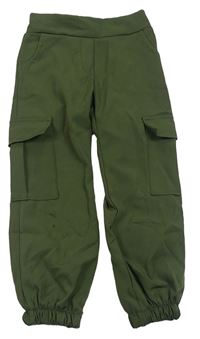 Khaki cargo kalhoty s kapsami