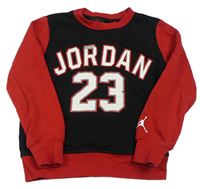 Černo-červená mikina s nápisem Nike Jordan