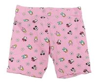 Světlerůžové elastické kraťasy s Minnií a Daisy Primark