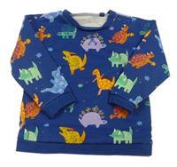 Tmavomodrá mikina s dinosaury Tu