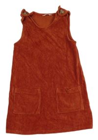 Rezavé sametové žebrované šaty M&Co.