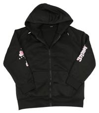 Černá propínací mikina se Stitchem a kapucí