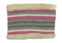 Šedo-růžový pruhovaný pletený zateplený nákrčník 