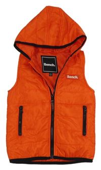 Červená šusťáková prošívaná zateplená vesta s kapucí Bench