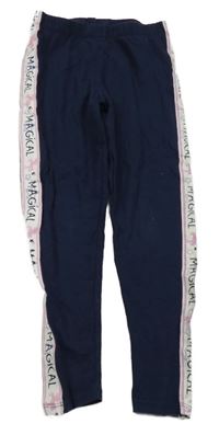 Tmavomodré legíny s nápisy Kiki&Koko