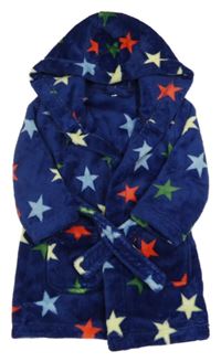 Tmavomodrý chlupatý župan s hvězdičkami a kapucí V by Very