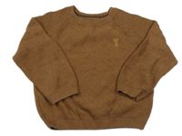 Hnědý vzorovaný svetr s výšivkou Next