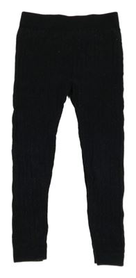 Černé vzorované třpytivé punčochové legíny Kiki