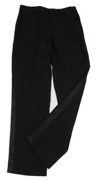 Černé společenské kalhoty s pruhy a puky H&M