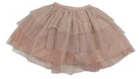 Světlerůžová třpytivá tylová vrstvená sukně H&M