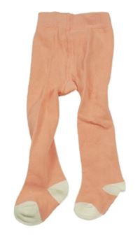 Lososovo-bílé punčocháče 