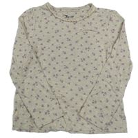 Béžové kytičkované triko TU 