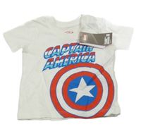 Nové - Bílé tričko Captain America Primark