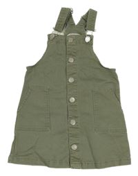 Khaki propínací laclové riflové šaty H&M