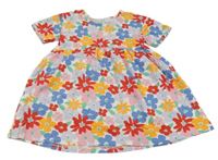 Bílé bavlněné květované šaty Dunnes