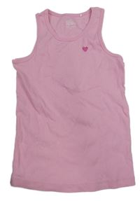 Světlerůžový žebrovaný top se srdíčkem Topolino