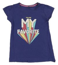 Tmavomodré tričko s nápisem Y.F.K.