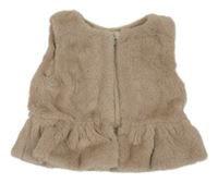 Béžová kožešinová podšitá vesta River Island