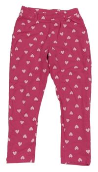 Růžové teplákové tregíny se srdíčky Matalan