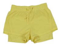 Žluté šusťákové sportovní kraťasy H&M
