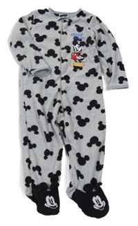 Šedý fleecový overal s Mickeym Disney