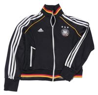 Černá propínací fotbalová crop mikina Deutcher fussball bund Adidas