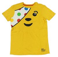 Tmavožluté tričko s medvídkem Pudsey George